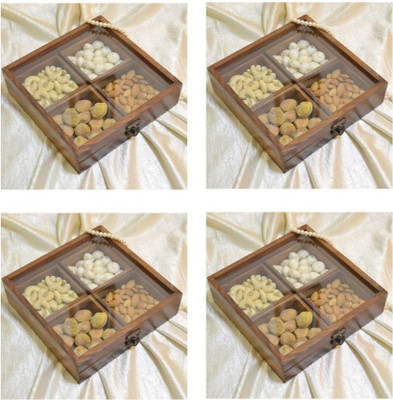 

MartCrown Wooden handcrafted handmade carving masala boWooden Fridge Container, Grocery Container, Oil Container, Pickle Container & Salt Pepper Container, Spice Container, Tea Coffee & Sugar Container, Utility Box x, 4 Piece Condiment Set(Wood)
