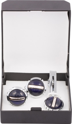 Paranoid Brass Cufflink & Tie Pin Set(Multicolor)