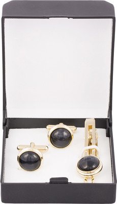 Paranoid Brass Cufflink & Tie Pin Set(Multicolor)