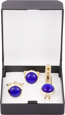 Paranoid Brass Cufflink & Tie Pin Set(Multicolor)