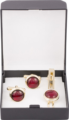 Paranoid Brass Cufflink & Tie Pin Set(Multicolor)