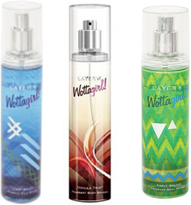 

LAYERR WOTTA GIRL DEEP SPACE + WOTTAGIRL SPELL+ WOTTAGIRL VANILLA TWIST Body Spray - For Women(135 ml, Pack of 3)