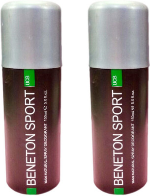 

Benteton Sport Pack of 2 combo set Deodorant Spray - For Men(150 ml, Pack of 2)