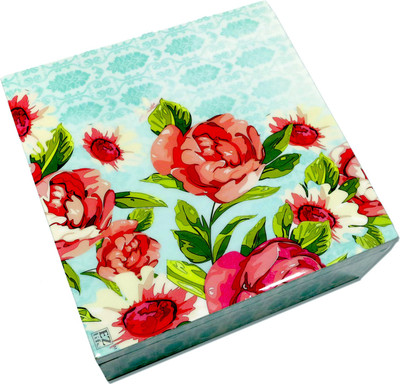 

EZ Life 4 Compartments Resin & Wood Tissue Holder(Blue)