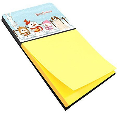 

Caroline's Treasures Pocket-size Note Pad(Merry Christmas Carolers Saint Bernard, Yellow)