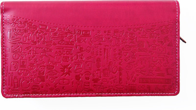 

kittu PU-LEATHER Cheque book holder and wallets light Redish(Set Of 1, Pink)