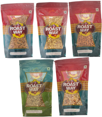 

Roast Way Malai Jor Garam & Masala Chana & Moong Jor Garam & Navratan Mix & Oats N Alsi Mix Roasted Namkeen Combo(5)