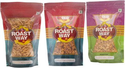 

Roast Way Aloo Laccha & Peanut Chilli Garlic & Peanut Hing Jeera Roasted Namkeen Combo(3)