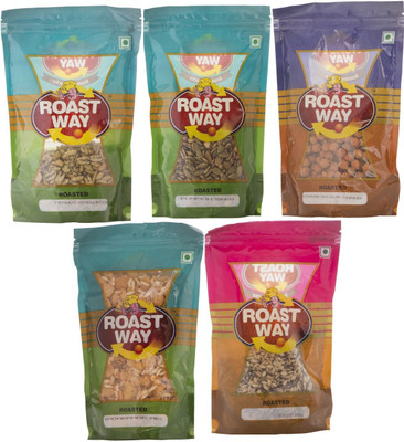 

Roast Way Peanut Nimbu Podina & Pumpkin Seed & Rudraksh Gur Chana & Sadabahar Mix & Seed Mix Roasted Namkeen Combo(5)