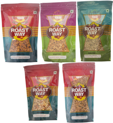

Roast Way Moong Jor Garam & Navratan Mix & Oats N Alsi Mix & Peanut Chilli Garlic & Peanut Hing Jeera Roasted Namkeen Combo(5)