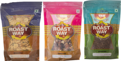 Roast Way Disco Papad & Dry Fruit Trail Mix & Flax Seed Roasted Namkeen Combo(3)