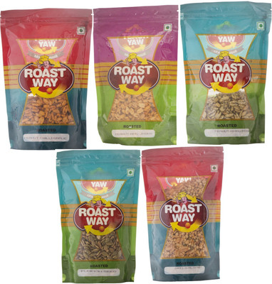 

Roast Way Oats N Alsi Mix & Peanut Chilli Garlic & Peanut Hing Jeera & Peanut Nimbu Podina & Pumpkin Seed Roasted Namkeen Combo(5)