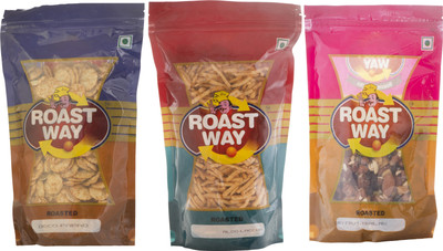 

Roast Way Aloo Laccha & Disco Papad & Dry Fruit Trail Mix Roasted Namkeen Combo(3)