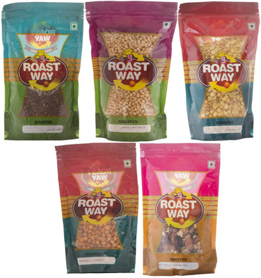

Roast Way Dry Fruit Trail Mix & Flax Seed & Jwar Masala & Malai Jor Garam & Masala Chana Roasted Namkeen Combo(5)