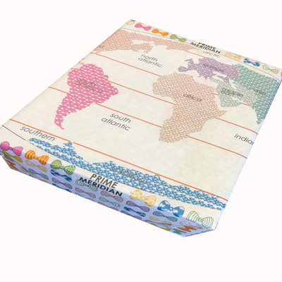 

EVINCE GIFT WRAPPING PAPER world map with beautiful bows PAPER Gift Wrapper(white and colors)
