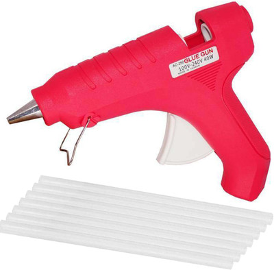 

Yashmit Red 40W Leak Proof Glue Gun With 7 Glue Sticks Standard Temperature Corded Glue Gun(11 mm)
