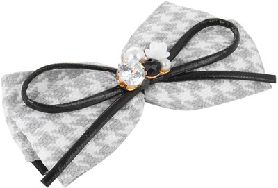 

Fayon Designer Modern Grey Bow With Pearl Hair Clip(Grey)