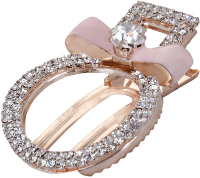 

Fayon Chic Stylish Peach Funky Bow Crystal Circle Hair Clip(Pink)