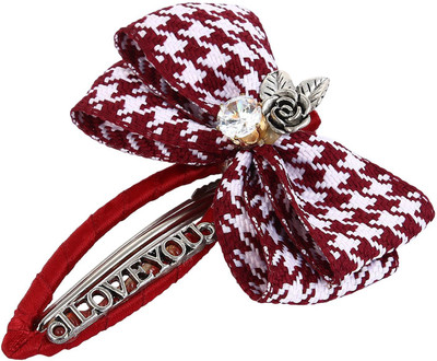 

Fayon Daily Casual Silver Rose Leaf Red And Maroon Hair Clip(Maroon)