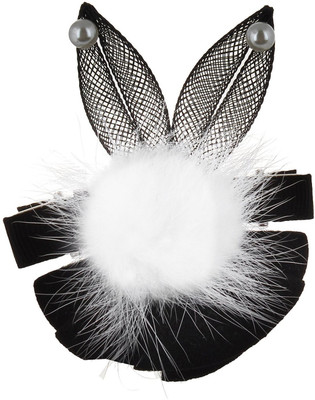 

Fayon Chic Stylish White Beanie Fashionable Black Hair Clip(White)