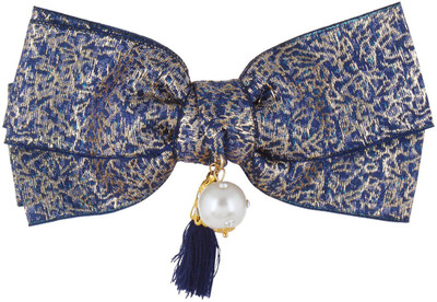 

Fayon Trendy Costume Blue Double Bow With Pearl Hair Clip(Blue)