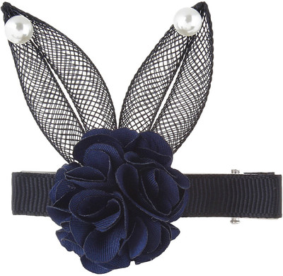 

Fayon Party Style Diva Blue Jasmine Flower Black Bunny Hair Clip(Blue)