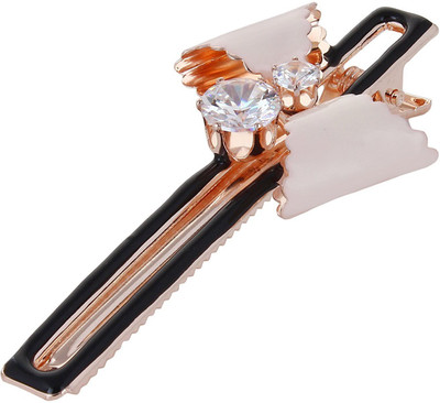 

Fayon Daily Casual Work Black Clip With Pretty Peach Bow Hair Clip(Black)