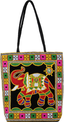 

Handbag Tote(Black, Multicolor)
