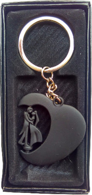 

HatsOff Spinning Couple Key chain Black Colour Metal Love Key Ring Key Chain