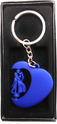 

HatsOff Spinning Couple Key chain Blue Colour Metal Love Key Ring Key Chain