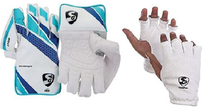 

SG Combo of two, one pair of 'Club' cricket Wicket Keeping Gloves and one pair of 'Campus' Inner Gloves (Men's) (Color On Availability)- Cricket Kit
