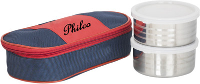 

Philco Royal Red-Blue Lunchbox-2 Steel Container 2 Containers Lunch Box(400 ml), Multicolor