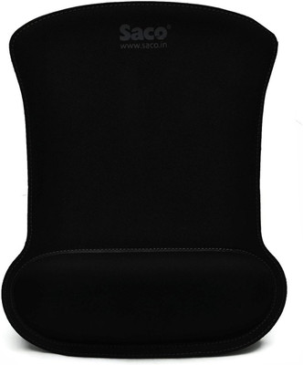 

Saco Pro Gaming Mousepad Stitched Edges Non Slip Rubber Mats Ergonomic Pads Compressed PU Non Skid And Non Gel Technology For Long Life - Black) Mousepad(Black)