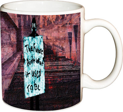 

ShopBuzz The Future Aint Printed Coffee Ceramic Mug(350 ml), Multicolor