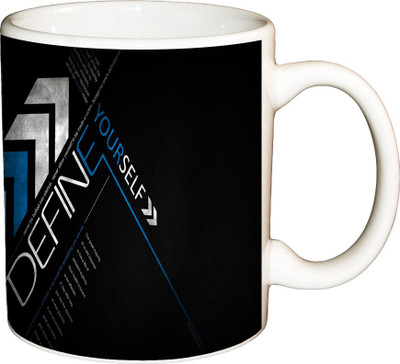 

ShopBuzz Define Yourself Printed Coffee Ceramic Mug(350 ml), Multicolor
