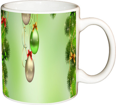

ShopBuzz Christmas Balloon Printed Coffee Ceramic Mug(350 ml), Multicolor