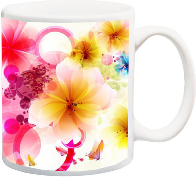 

Stylotrendz Abstract Design Perfect for Office Table Coffee Ceramic Mug(325 ml), White