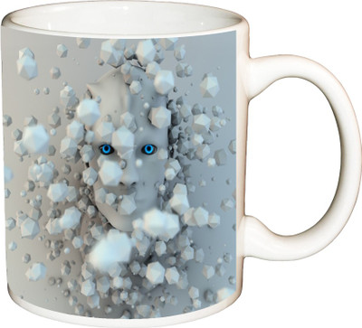 

ShopBuzz Abstract Mask Face Ball Printed Coffee Ceramic Mug(350 ml), Multicolor