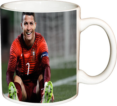 

ShopBuzz Cristiano Ronaldo Printed Coffee Ceramic Mug(350 ml), Multicolor