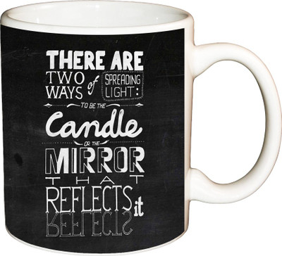 

ShopBuzz There Are two Ways Printed Coffee Ceramic Mug(350 ml), Multicolor