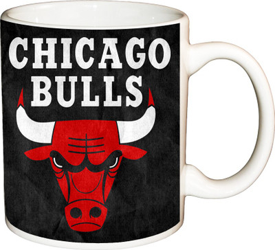 

ShopBuzz Chicago Bulls Printed Coffee Ceramic Mug(350 ml), Multicolor