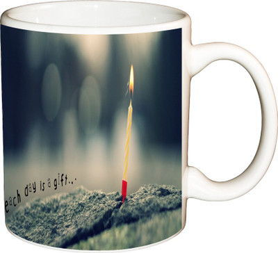 

ShopBuzz Each Day is A Gift Printed Coffee Ceramic Mug(350 ml), Multicolor
