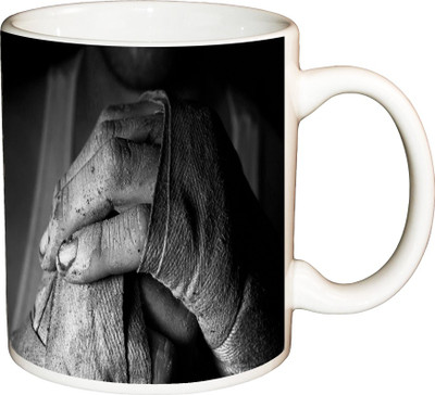 

ShopBuzz Hand Fighter Printed Coffee Ceramic Mug(350 ml), Multicolor