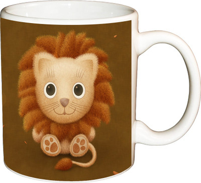 

ShopBuzz Lion Macosx Printed Coffee Ceramic Mug(350 ml), Multicolor
