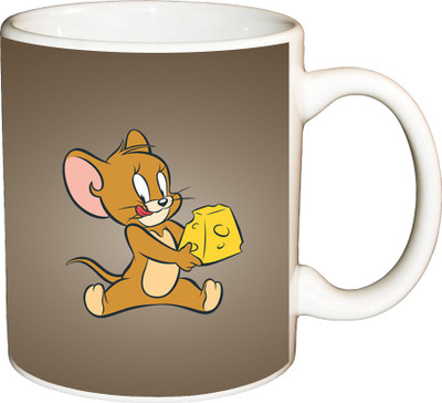 

ShopBuzz Brown Tom Printed Coffee Ceramic Mug(350 ml), Multicolor