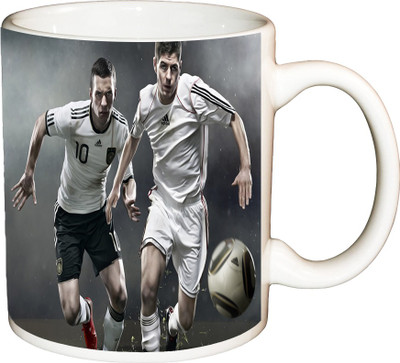 

ShopBuzz Podolski Printed Coffee Ceramic Mug(350 ml), Multicolor