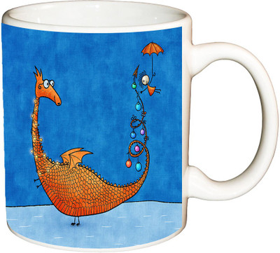 

ShopBuzz Funny Animal Printed Coffee Ceramic Mug(350 ml), Multicolor