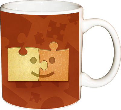 

ShopBuzz Smile Connect Printed Coffee Ceramic Mug(350 ml), Multicolor