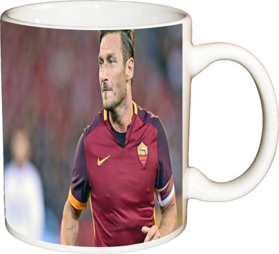 

ShopBuzz Totti Roma Printed Coffee Ceramic Mug(350 ml), Multicolor