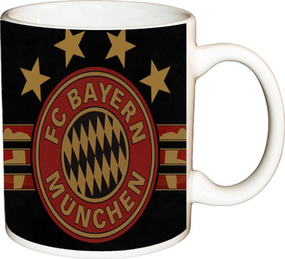 

ShopBuzz FC Bayern Printed Coffee Ceramic Mug(350 ml), Multicolor